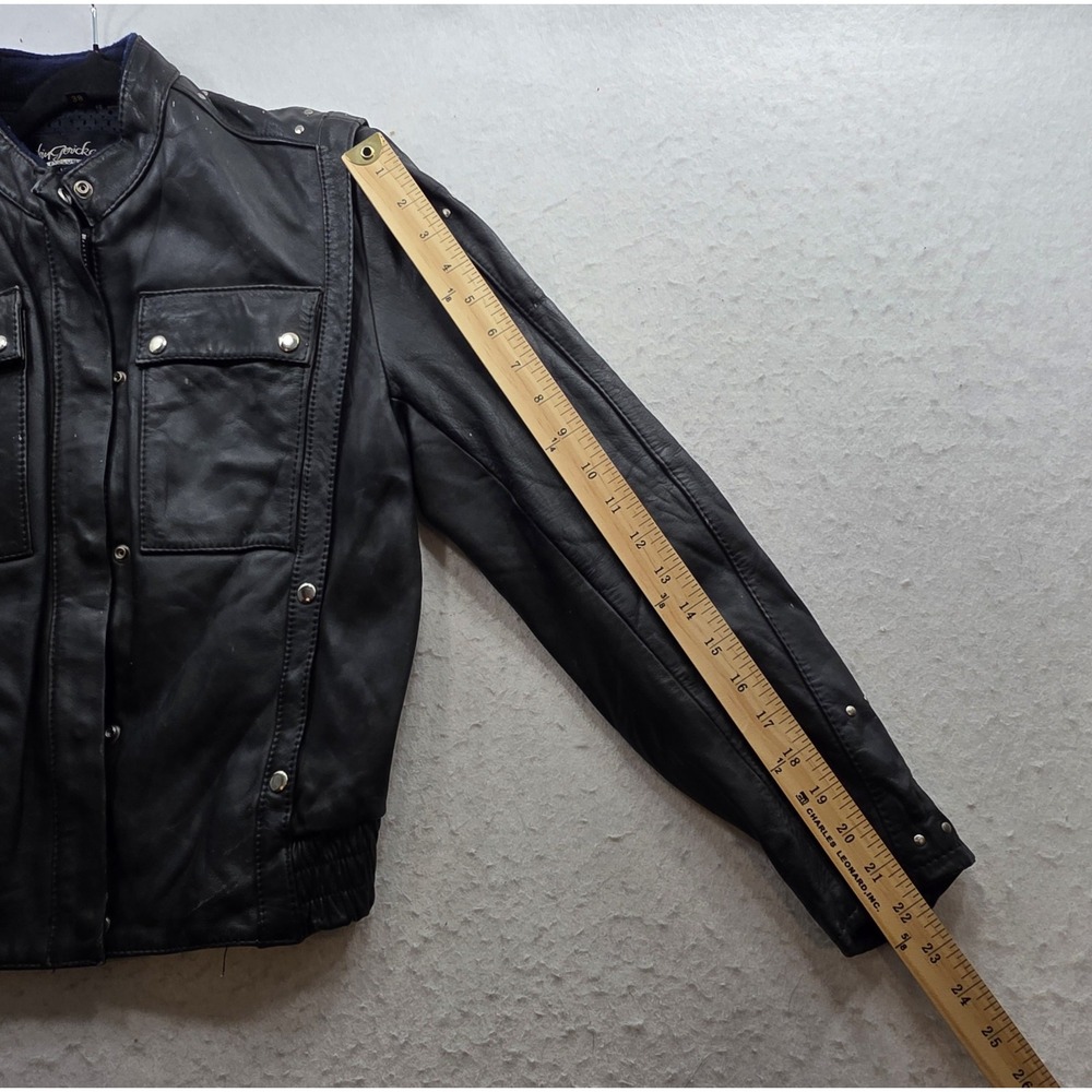 Hein Gericke Vintage Harley-Davidson Women's Black Leather Full Zip Coat. Sz 38W - Picture 6 of 8